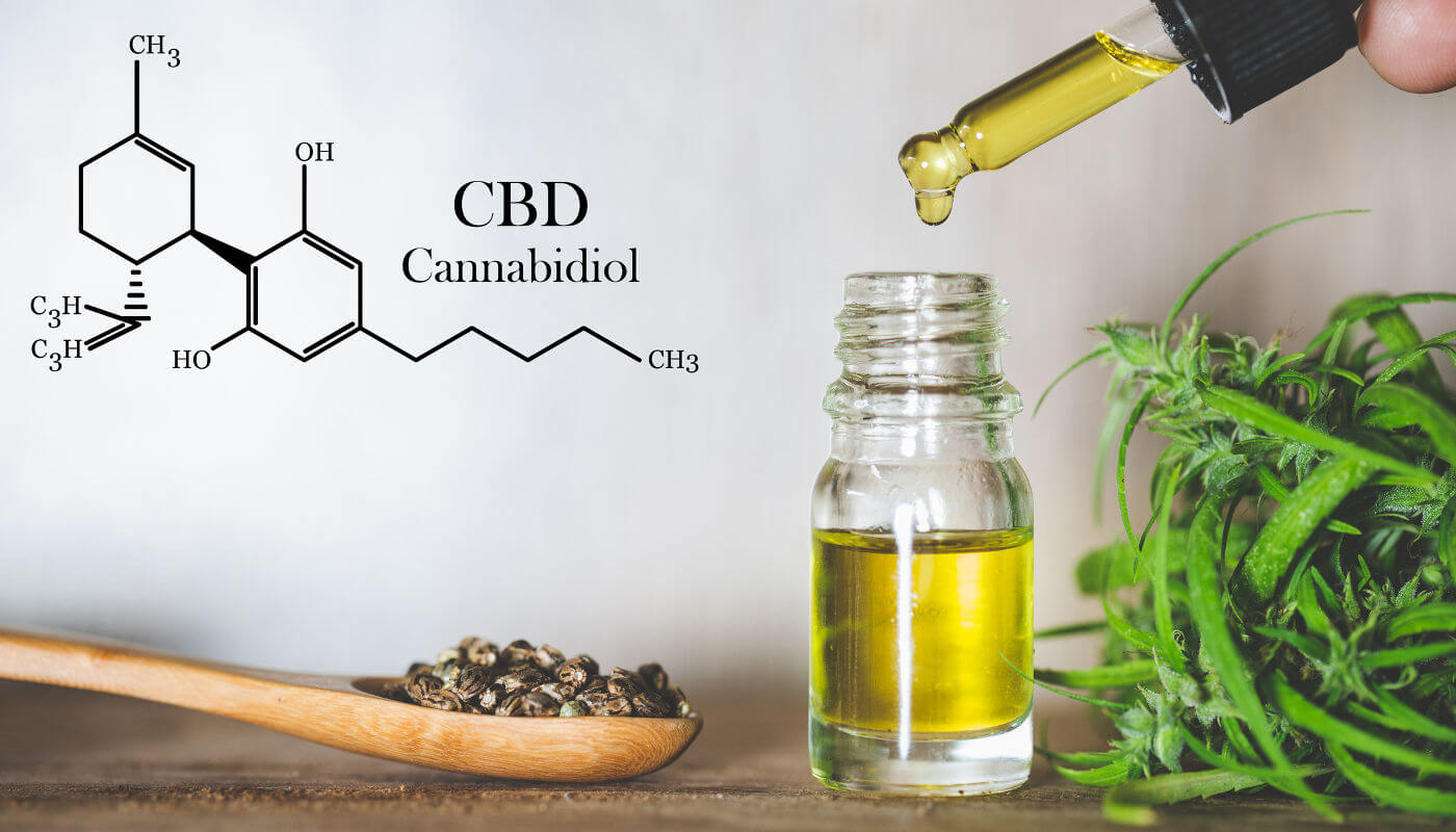 Hemp oil, CBD chemical formula, Cannabis oil in pipette and hemp seeds in a wooden spoon, Medical herb concept ( Hemp oil, CBD chemical formula, Cannabis oil in pipette and hemp seeds in a wooden spoon, Medical herb concept