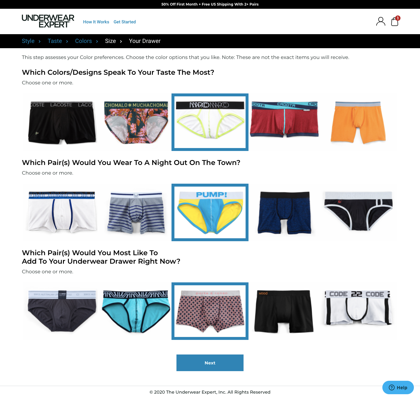 Underwear Expert Men's Briefs Curated Mystery Box, 3 Pairs