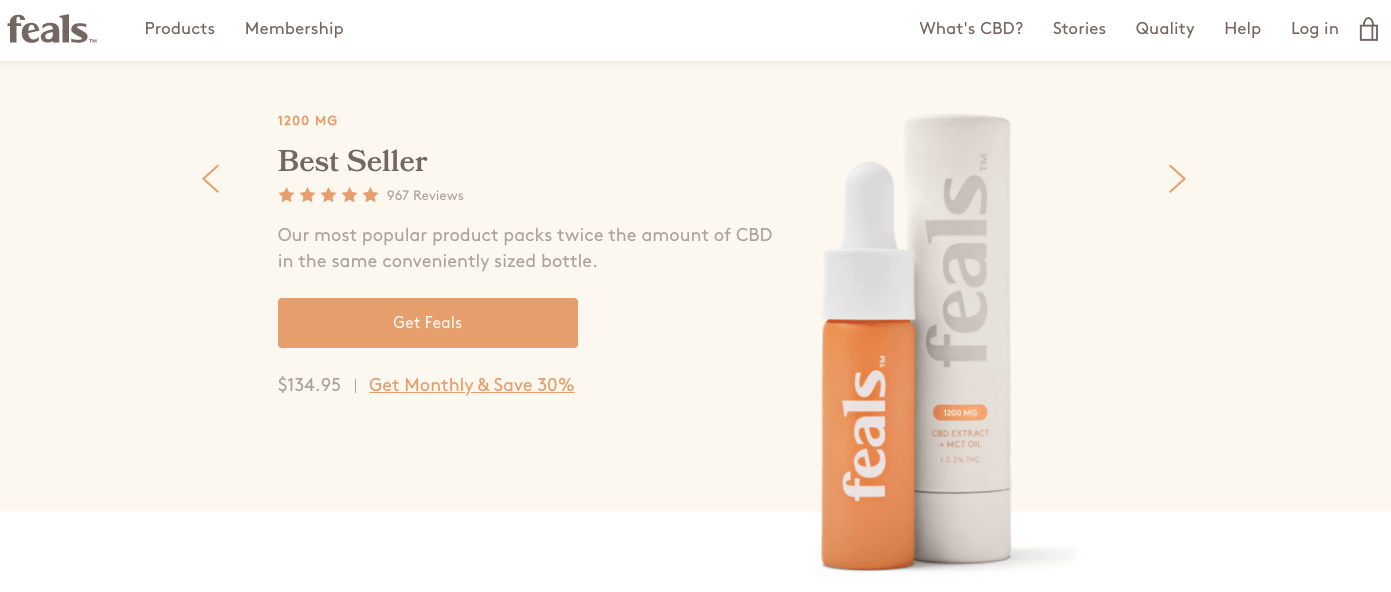 feals cbd subscription ecommerce