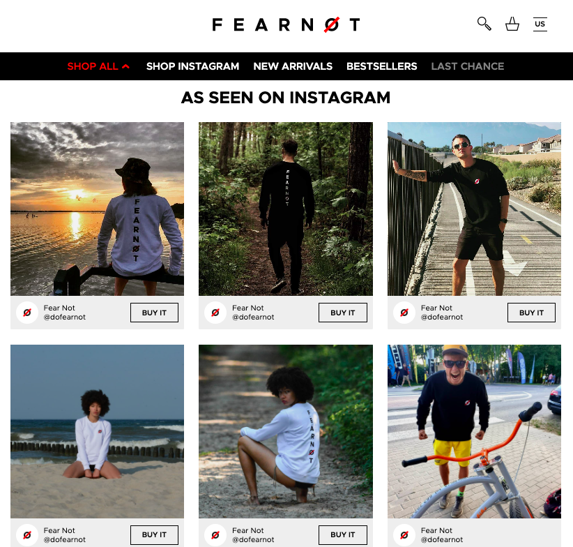 Instagram feed on a Spree Commerce website