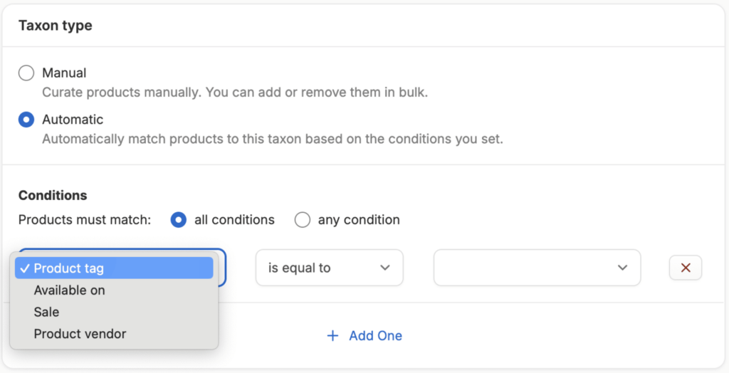 Categories, Collections, Brands
