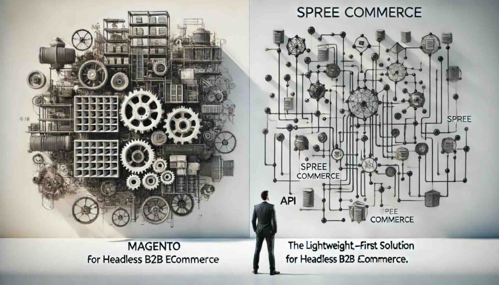 Why Spree Commerce is the Lightweight, Easier-to-Maintain API-First Solution for Headless B2B eCommerce Compared to Magento.