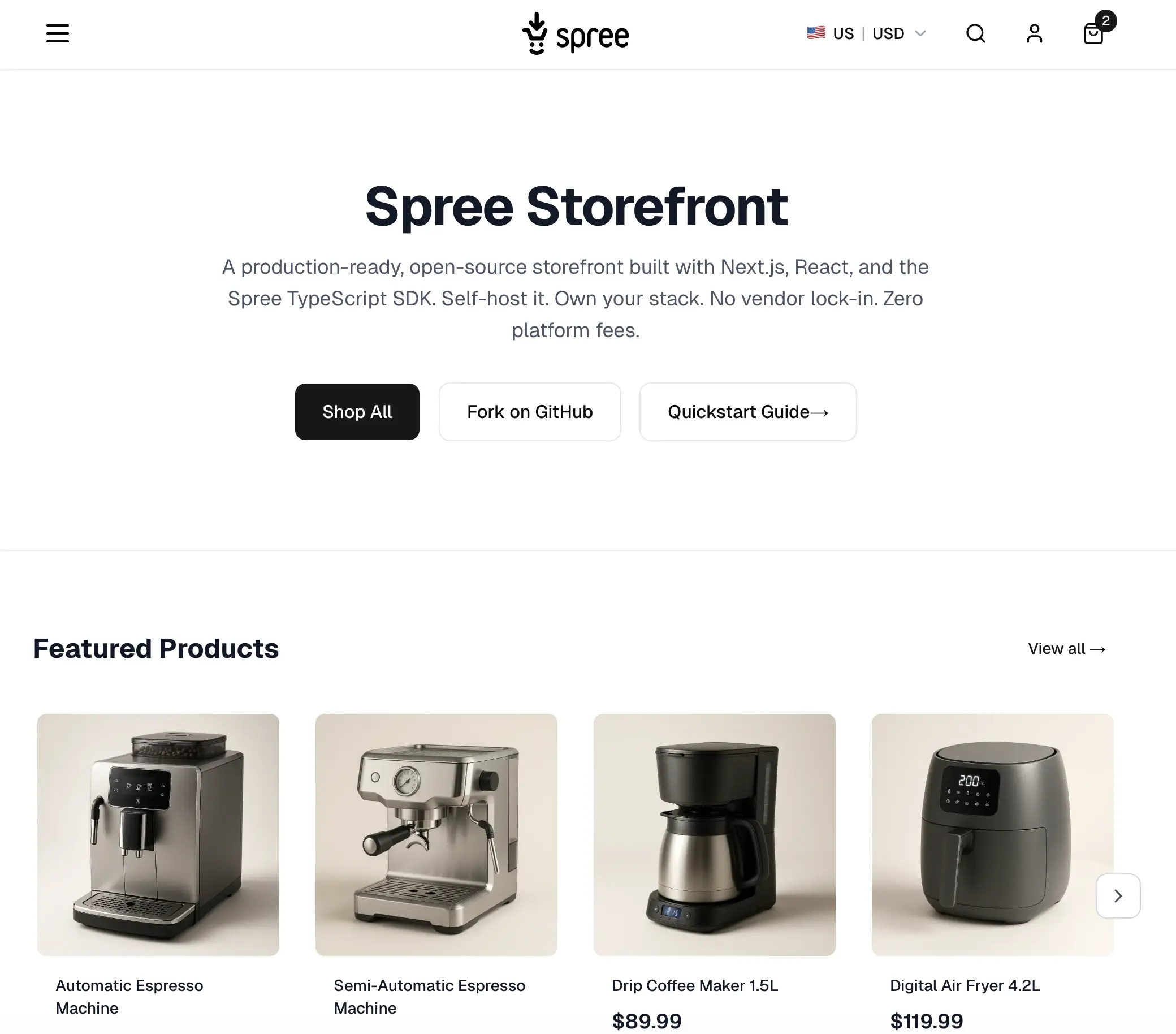 Spree Commerce - Next.js Storefront - Home