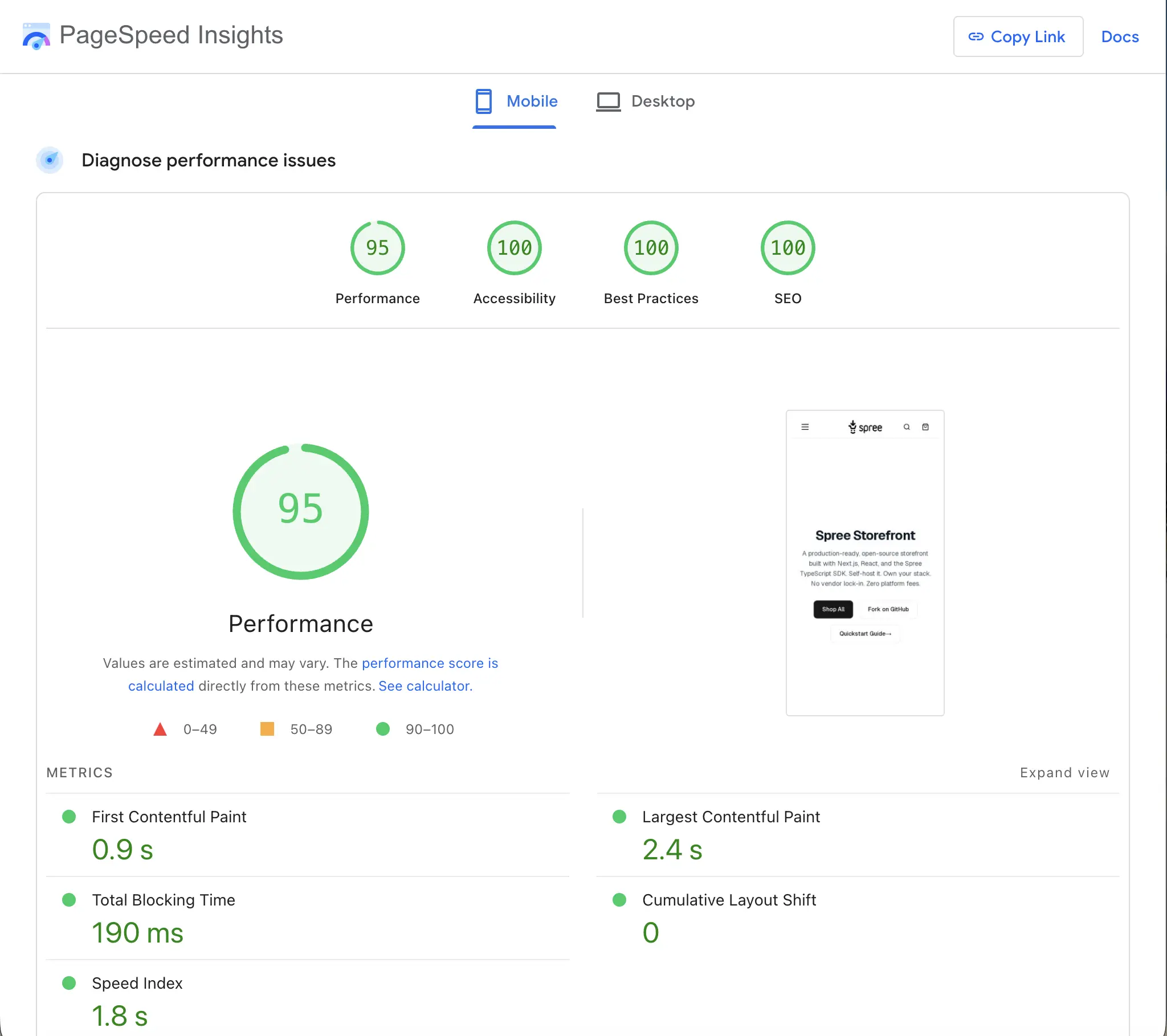 Spree Commerce - Next.js Storefront - Lighthouse