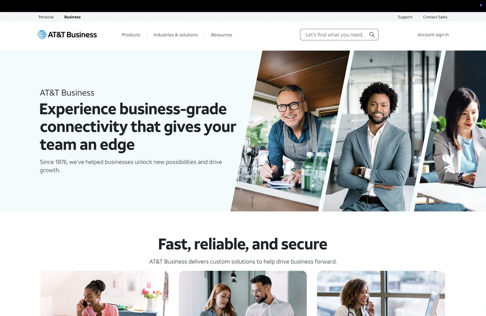 AT&T enterprise B2B portal