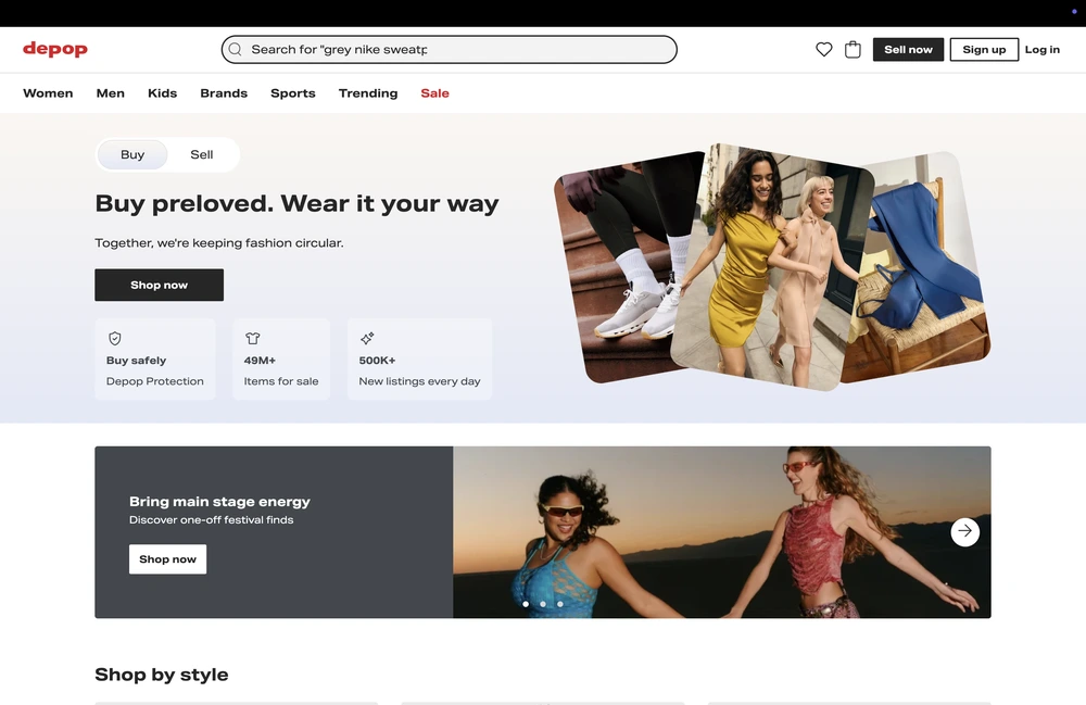 Depop Next.js storefront