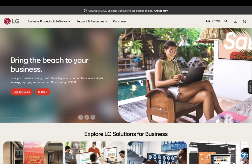 LG Business Solutions B2B portal