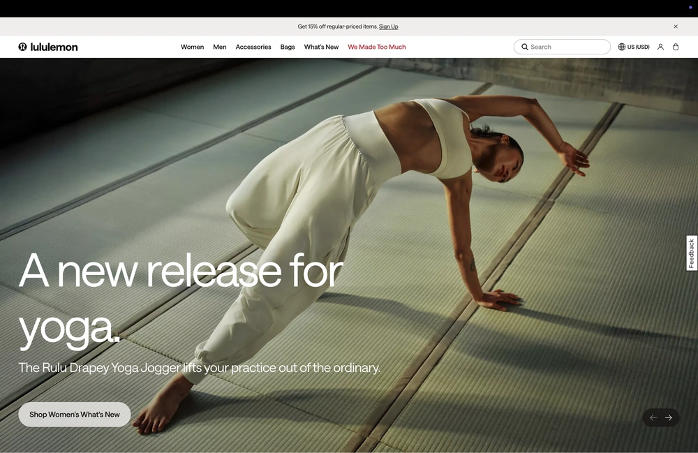 Lululemon Next.js storefront