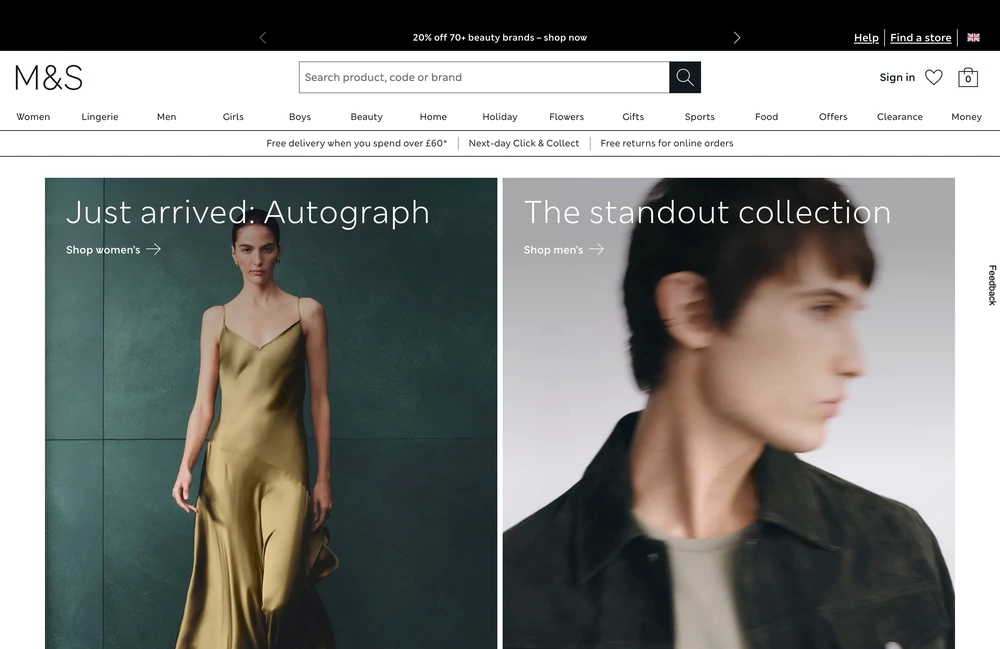 Marks & Spencer Next.js storefront