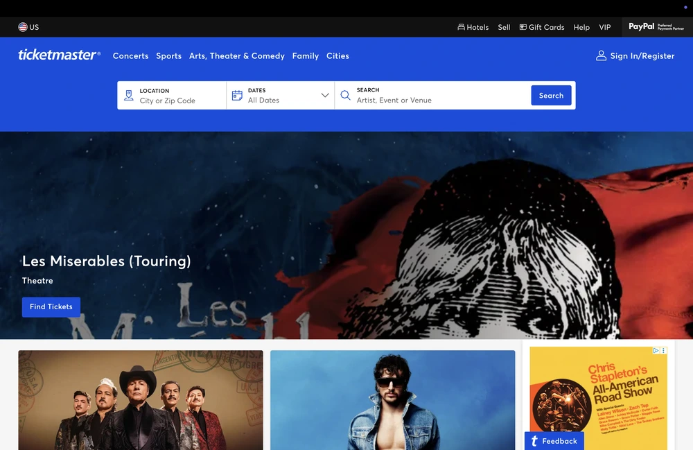 Ticketmaster Next.js storefront