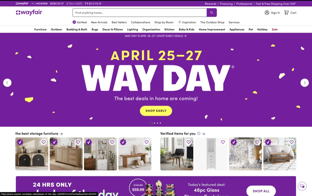 Wayfair Next.js eCommerce storefront